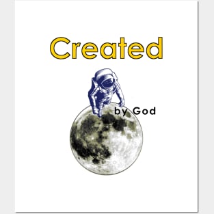 Spaceman on the Moon Created by God Posters and Art